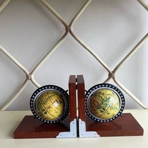 Vintage Old world Globe Bookends 6inches
